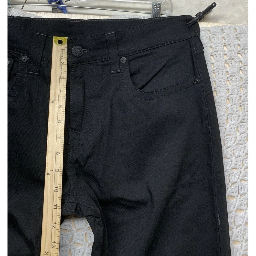 True Religion Geno Jeans Mens Tag 33 Fits 34x33 Black Relaxed Slim Straight‎